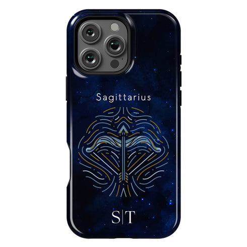 Personalized Blue Zodiac Horoscope Sign iPhone Case
